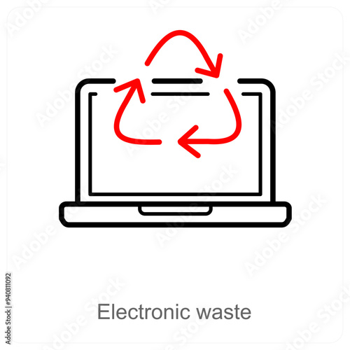 Electronic waste and recycle icon concept