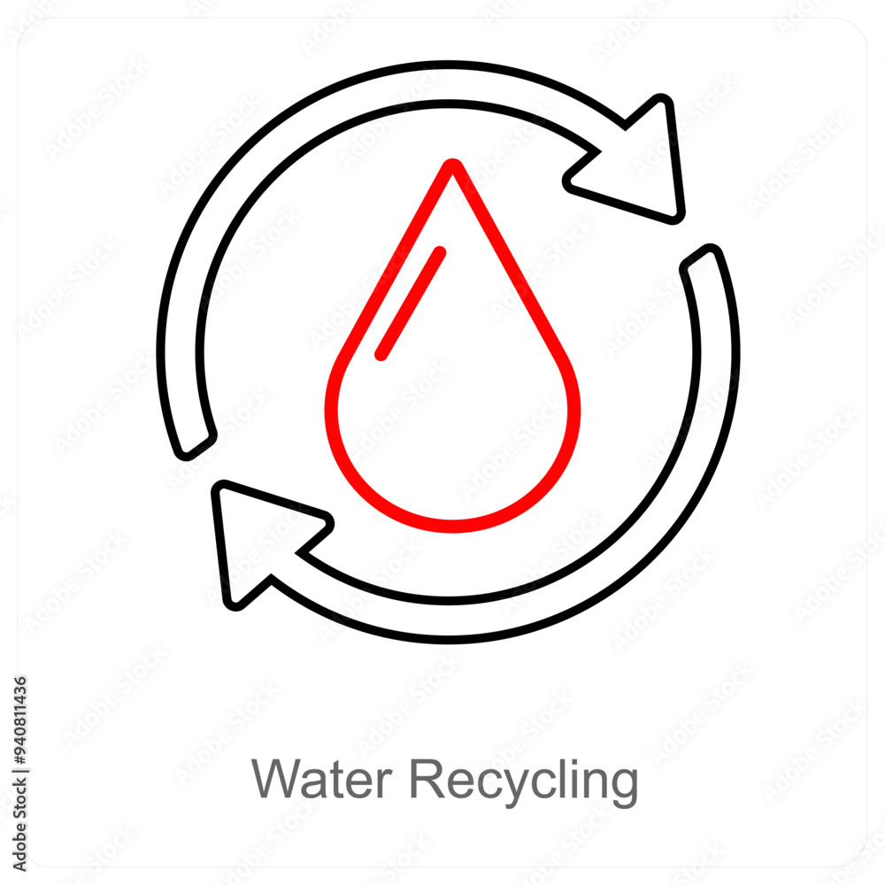 Water Recycling and recycle icon concept Water Recycling and recycle icon concept