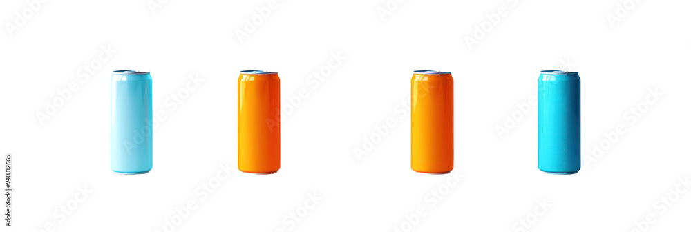Colorful Aluminum Cans on Black Background. Colorful Aluminum Cans on Black Background.