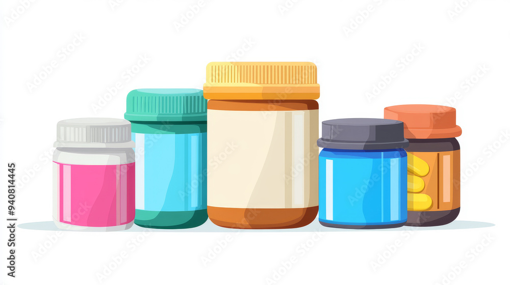 Isolated containers of sport vitamins and food supplements, including BCAA amino acids, whey protein concentrates, creatine monohydrate, and mass-building gainers. Features fast-absorbing amino fuel. Isolated containers of sport vitamins and food supplements, including BCAA amino acids, whey protein concentrates, creatine monohydrate, and mass-building gainers. Features fast-absorbing amino fuel.