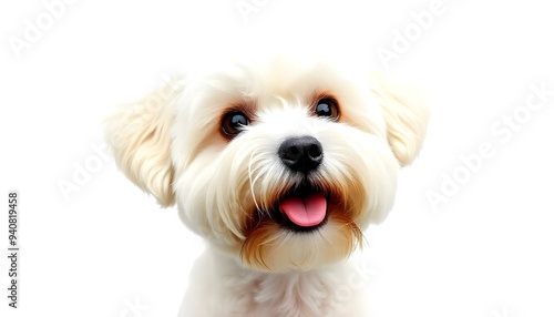 A Bichon Frise dog isolated on a white background