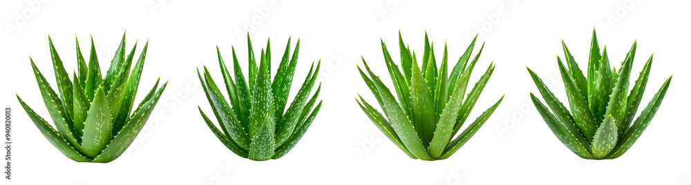 A collection of vibrant aloe vera plants isolated on a transparent background, ideal for skincare and natural remedy concepts A collection of vibrant aloe vera plants isolated on a transparent background, ideal for skincare and natural remedy concepts