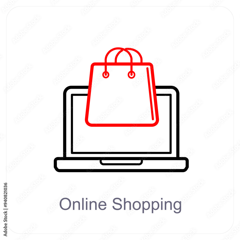 Online Shopping and shopping icon concept