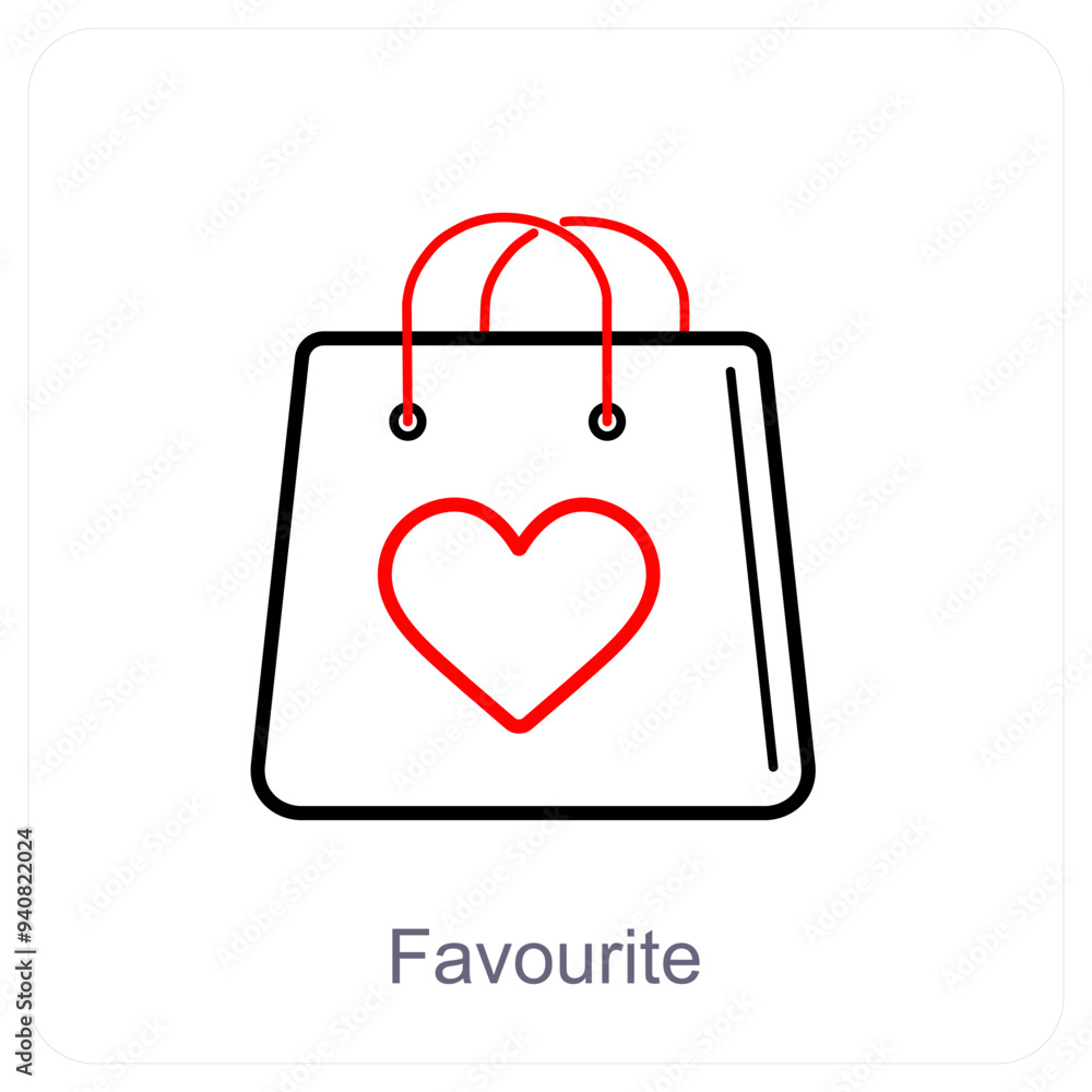 Favorite Bag and bag icon concept Favorite Bag and bag icon concept