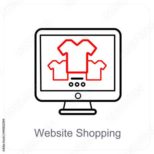 Website Shopping and ecommerce icon concept