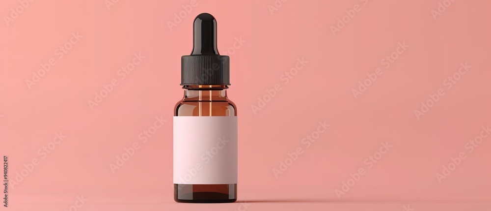 Dropper serum Bottle with Glass Pipette with blank label of liquid gel Dropper serum Bottle with Glass Pipette with blank label of liquid gel
