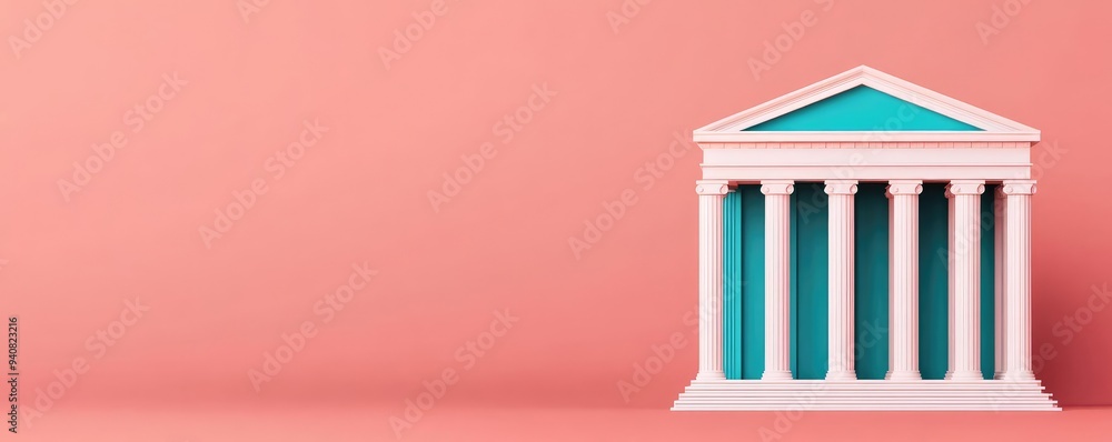 Fototapeta premium Banking sector evolution, inflation impact visualization, financial trends analysis, 3D illustration