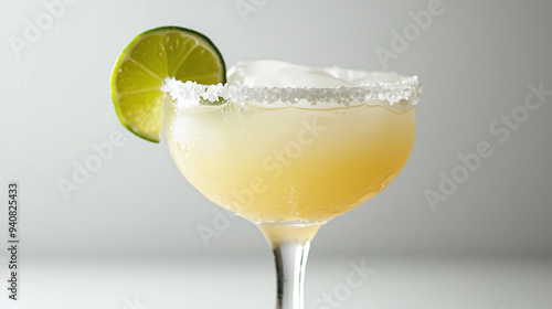 A frosty margarita in a sal...