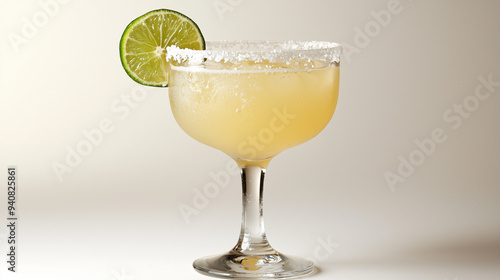 A frosty margarita in a sal...