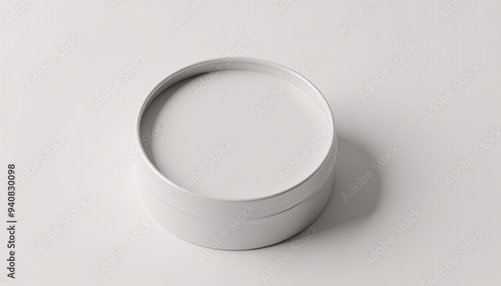 Mock up blank round metal tin with clear lid, placed on a neutral background Mock up blank round metal tin with clear lid, placed on a neutral background