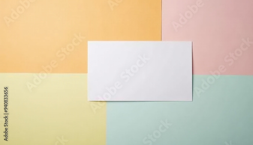 Mock up blank white gift card, isolated on a vibrant color background