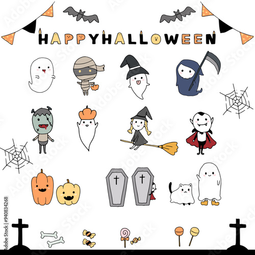 ハロウィンイラストセット