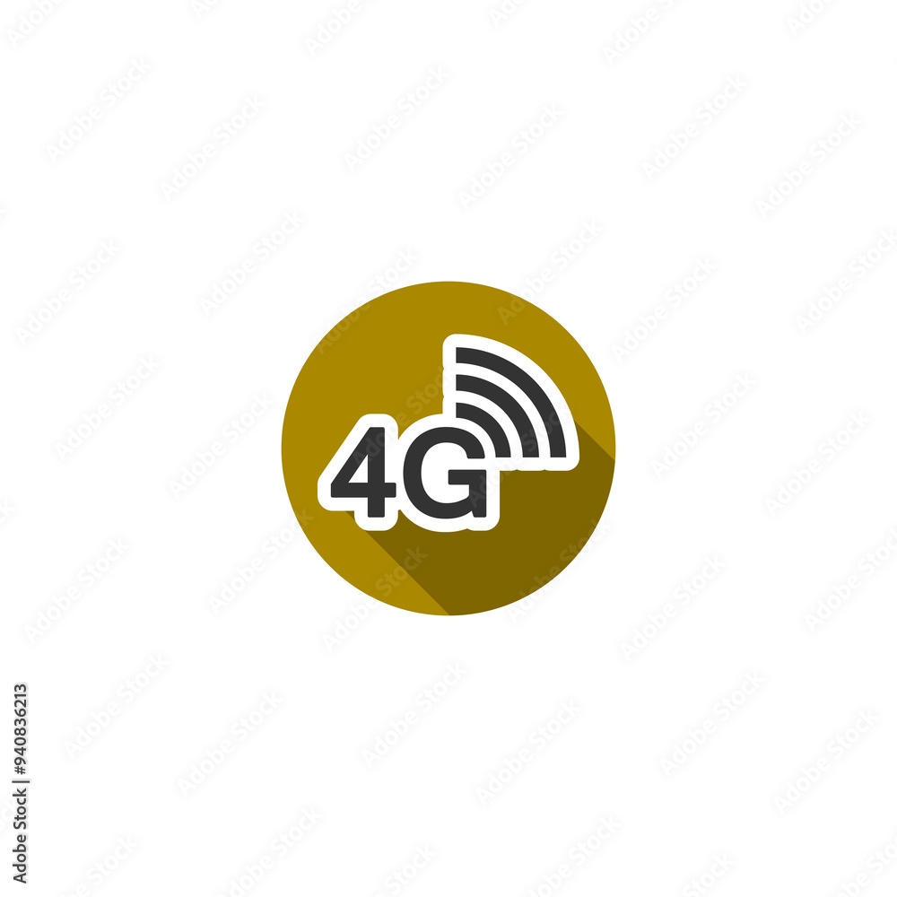 4G network icon isolated on transparent background 4G network icon isolated on transparent background