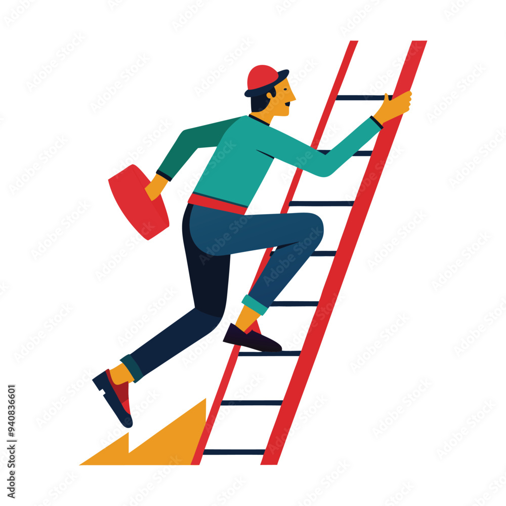 Fototapeta premium hombre subiendo illustration vector