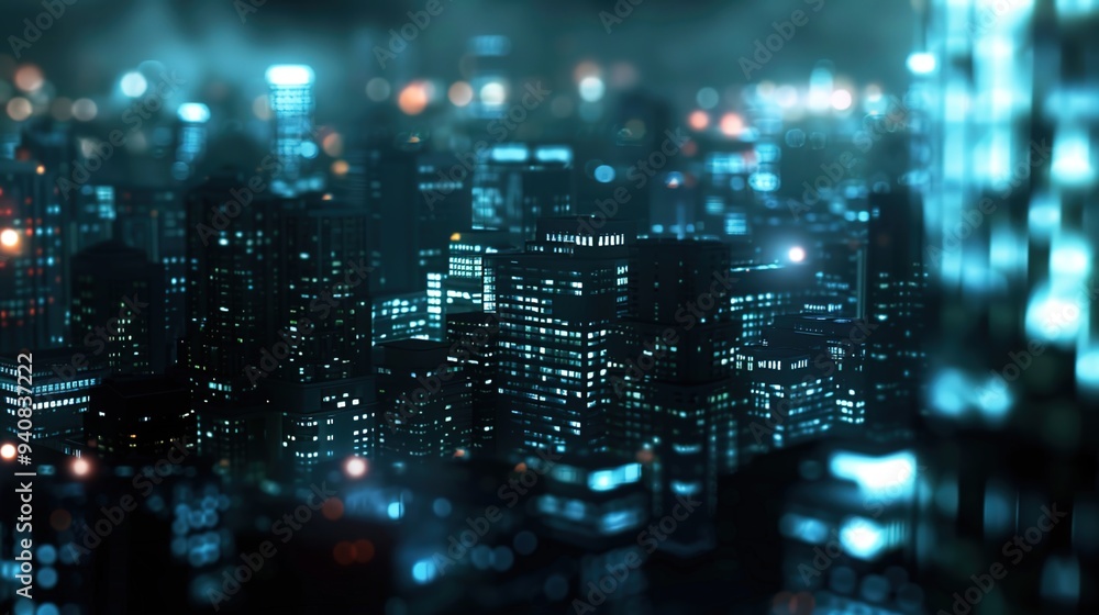 Abstract colorful circular bokeh with city background Abstract colorful circular bokeh with city background
