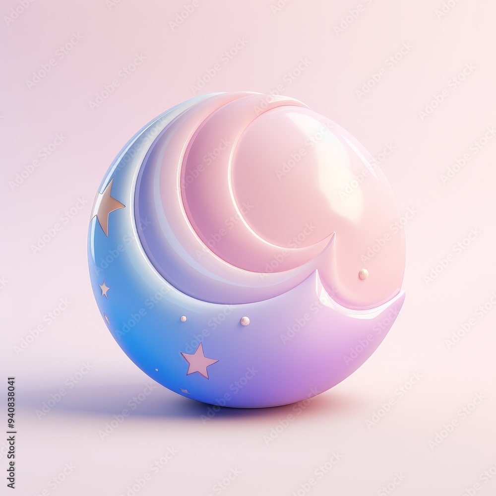A serene, pastel-colored sphere with whimsical clouds and stars, perfect for dreamy or cosmic designs. A serene, pastel-colored sphere with whimsical clouds and stars, perfect for dreamy or cosmic designs.