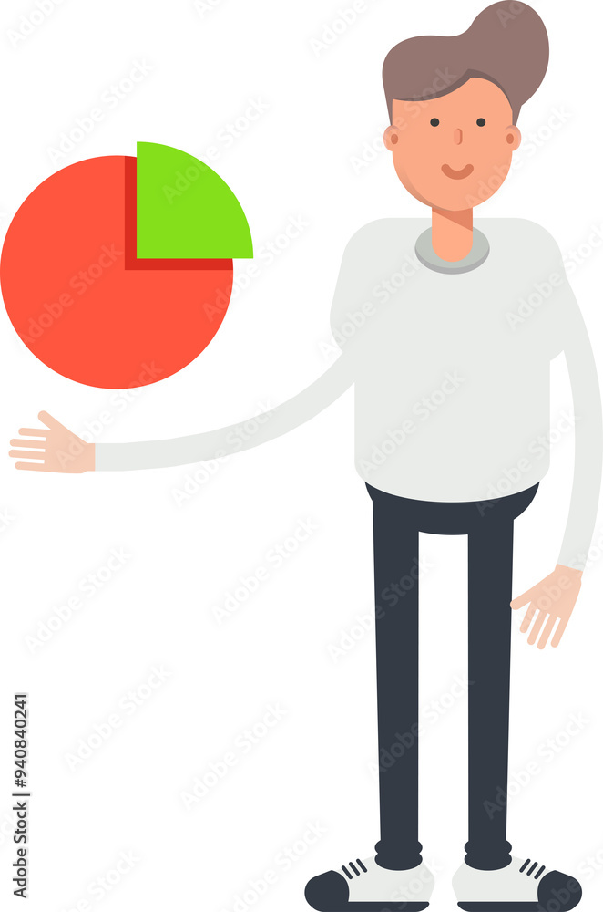 Boy Character Holding Pie Chart
Boy Character Holding Pie Chart