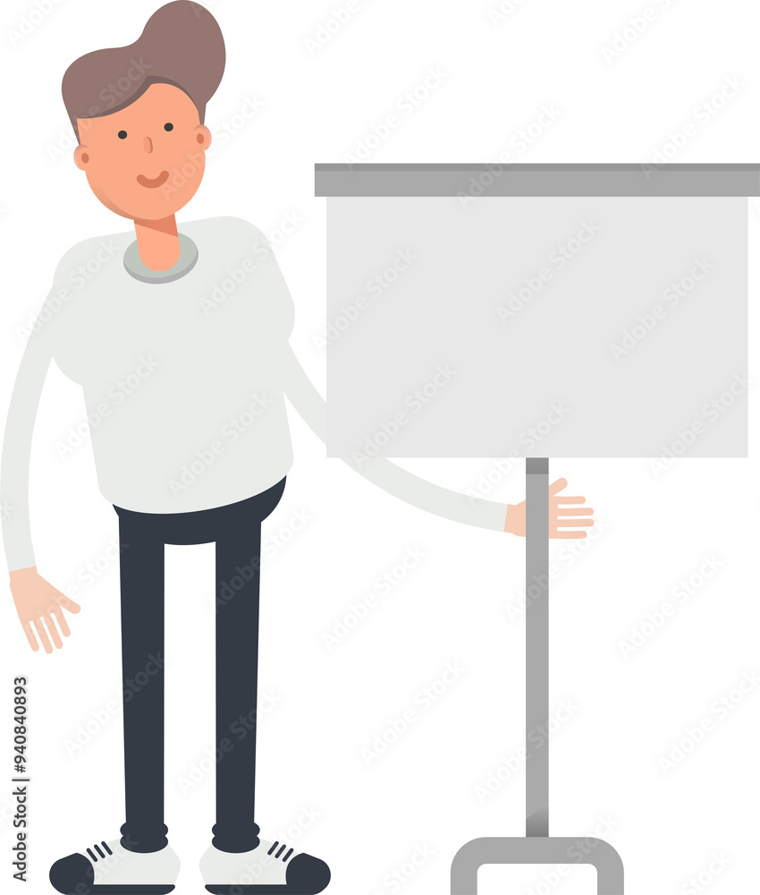Boy Character Presenting Whiteboard
Boy Character Presenting Whiteboard