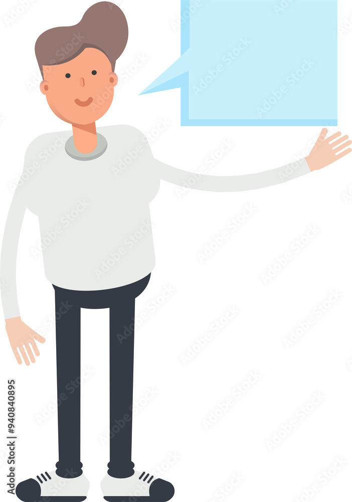 Boy Character and Speech Bubble
Boy Character and Speech Bubble