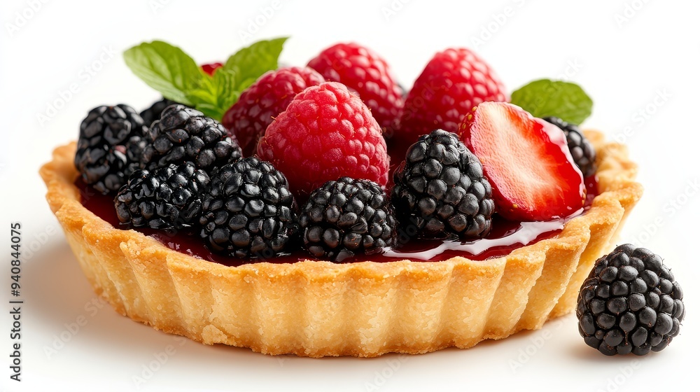 Delicious Fruit Tart with Raspberries Blackberries and Strawberries Delicious Fruit Tart with Raspberries Blackberries and Strawberries