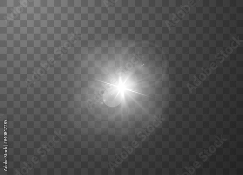 Sunlight glare with lens flare vector illustration