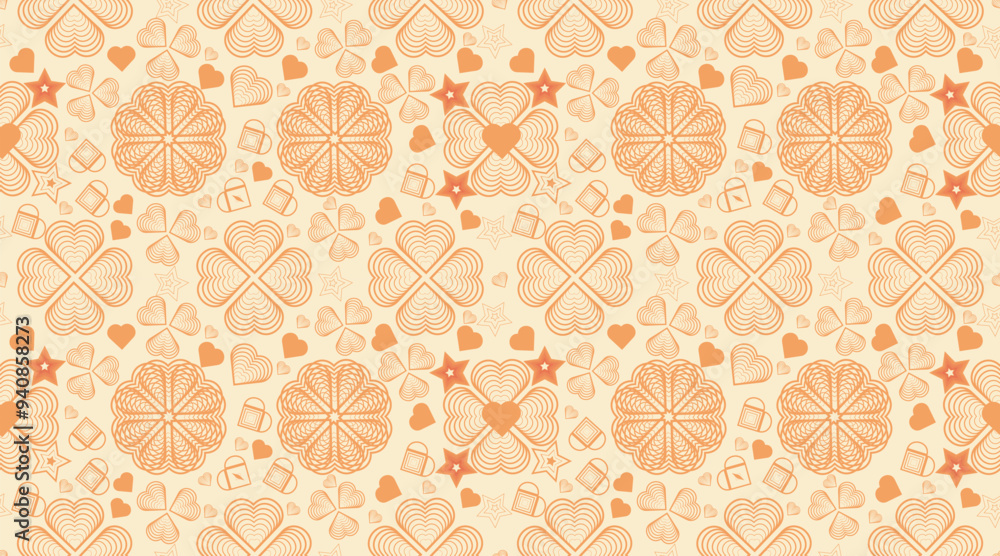 Seamless heart shape vector. Fabric pattern. Wallpaper. Seamless fabric pattern. Seamless heart shape vector. Fabric pattern. Wallpaper. Seamless fabric pattern.