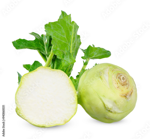 kohlabi vegetable isolated on white background. photo