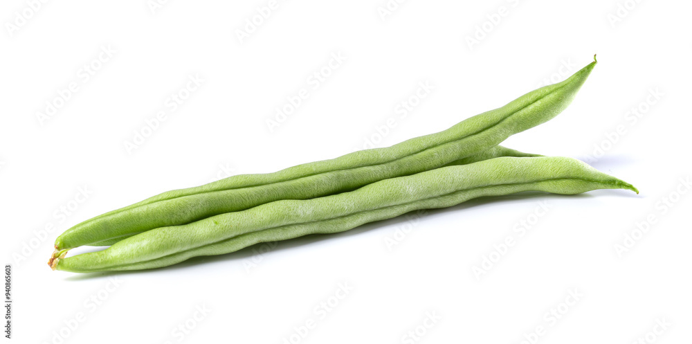 Green beans isolated on a white background Green beans isolated on a white background