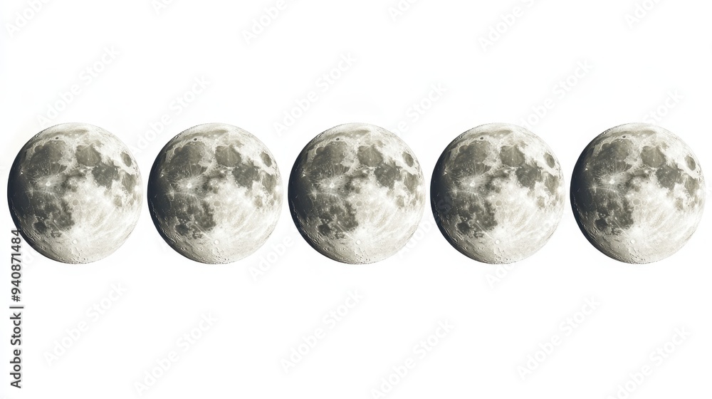Full moon phases vector design set,This image is an image of the changing process of the moon,Moon phases banner,Symbol of Earth natural cycle,Astronomy and astrology, planets. Full moon phases vector design set,This image is an image of the changing process of the moon,Moon phases banner,Symbol of Earth natural cycle,Astronomy and astrology, planets.