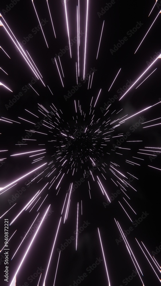 Speed of Light in Space: Abstract Light Streaks on a Dark Background Speed of Light in Space: Abstract Light Streaks on a Dark Background