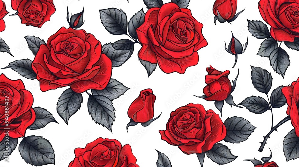 seamless background with roses seamless background with roses