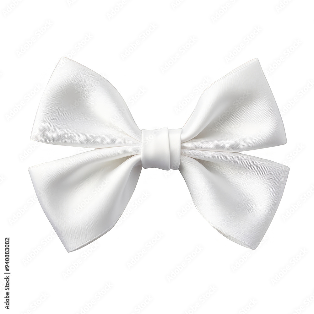 Naklejka premium White Bow Isolated on a Transparent Background