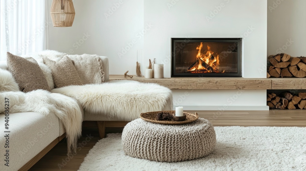 custom made wallpaper toronto digitalWarm livingroom with sofa and fireplace