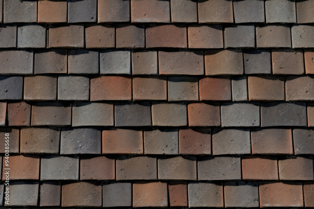 Fototapeta premium Processed collage of slate roof tiles surface texture. Background for banner, backdrop or texture
