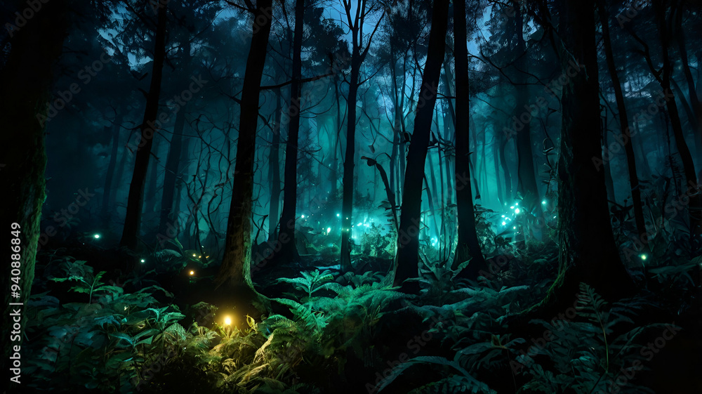 Fototapeta premium Enchanted Forest Night