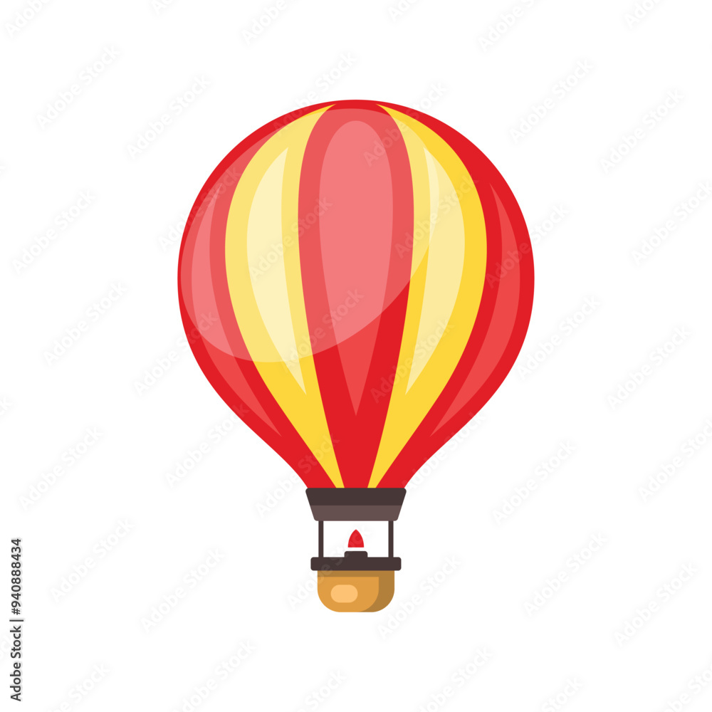Fototapeta premium Hot Air Balloon on White Background. Vector