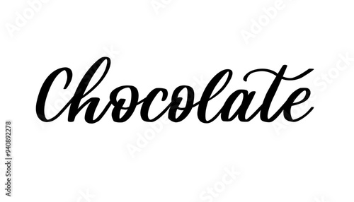 Chocolate vector lettering in script brush stroke style. 
