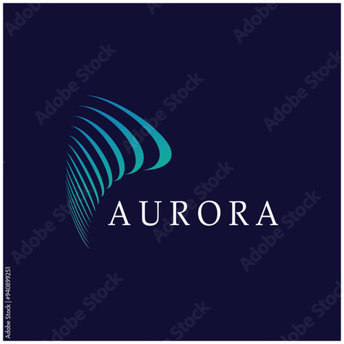 aurora logos illustration design, for business, brands, companies, entertainment, vector template