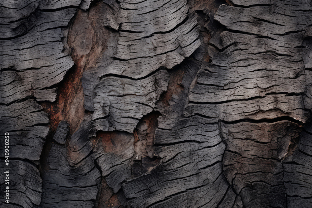 Processed collage of old black tree bark surface texture. Background for banner, backdrop Processed collage of old black tree bark surface texture. Background for banner, backdrop