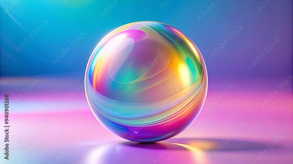 Abstract gradient sphere art with pastel dream orb and holographic effects, art, abstract, gradient, sphere, pastel