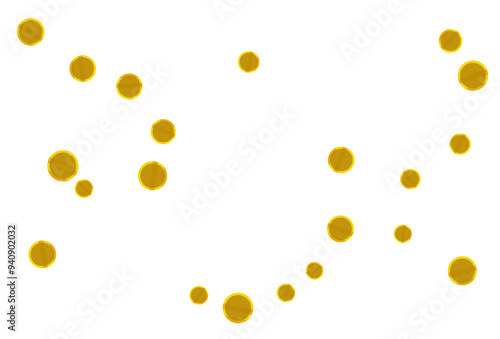 Gold Coin Falling On Transparent Background. Finance And Business. Wallpaper. Vector Illustration