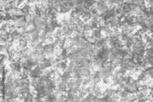 Abstract grunge halftone black dost texture on white background.