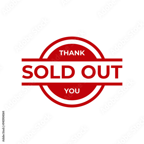 Sold stamp logo. Vector illustration for web design