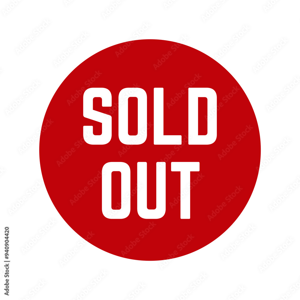 Sold stamp logo. Vector illustration for web design