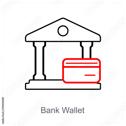 Bank Wallet and banking icon concept