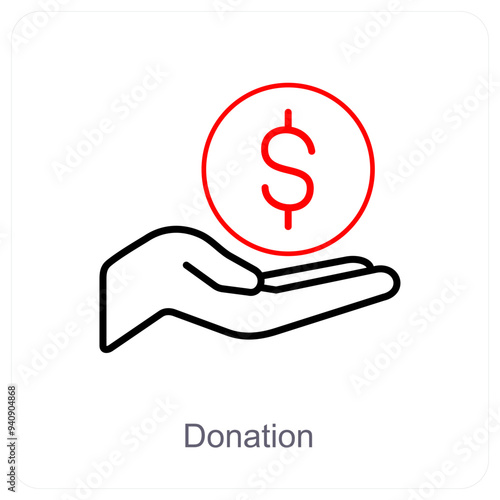 Donation and icon concept