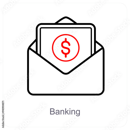 Banking and increment icon concept