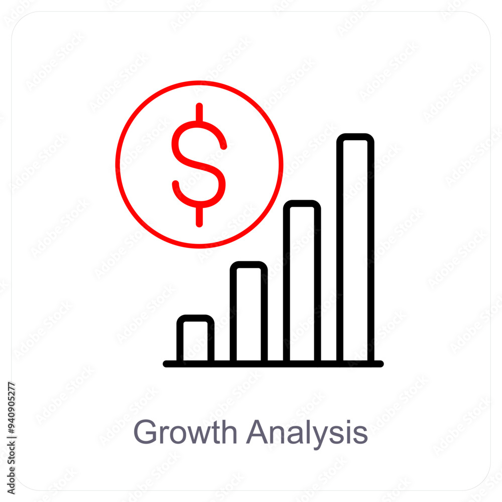 Growth Analysis and financial icon concept Growth Analysis and financial icon concept