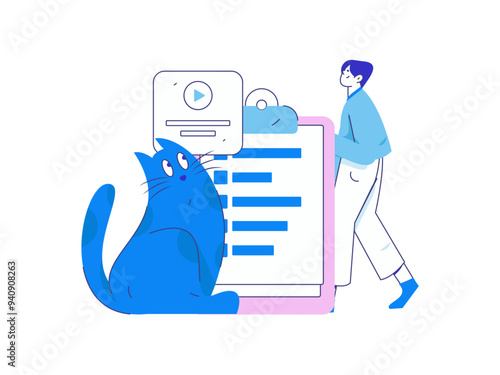 Check-in character flat vector concept operation hand-drawn illustration
