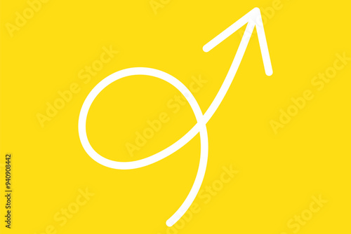 Long curved hand drawn arrow vector